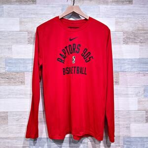 Raptors 905 NBA G League Nike Dri Fit Mesh Tee Red Long Sleeve Canada Mens Large